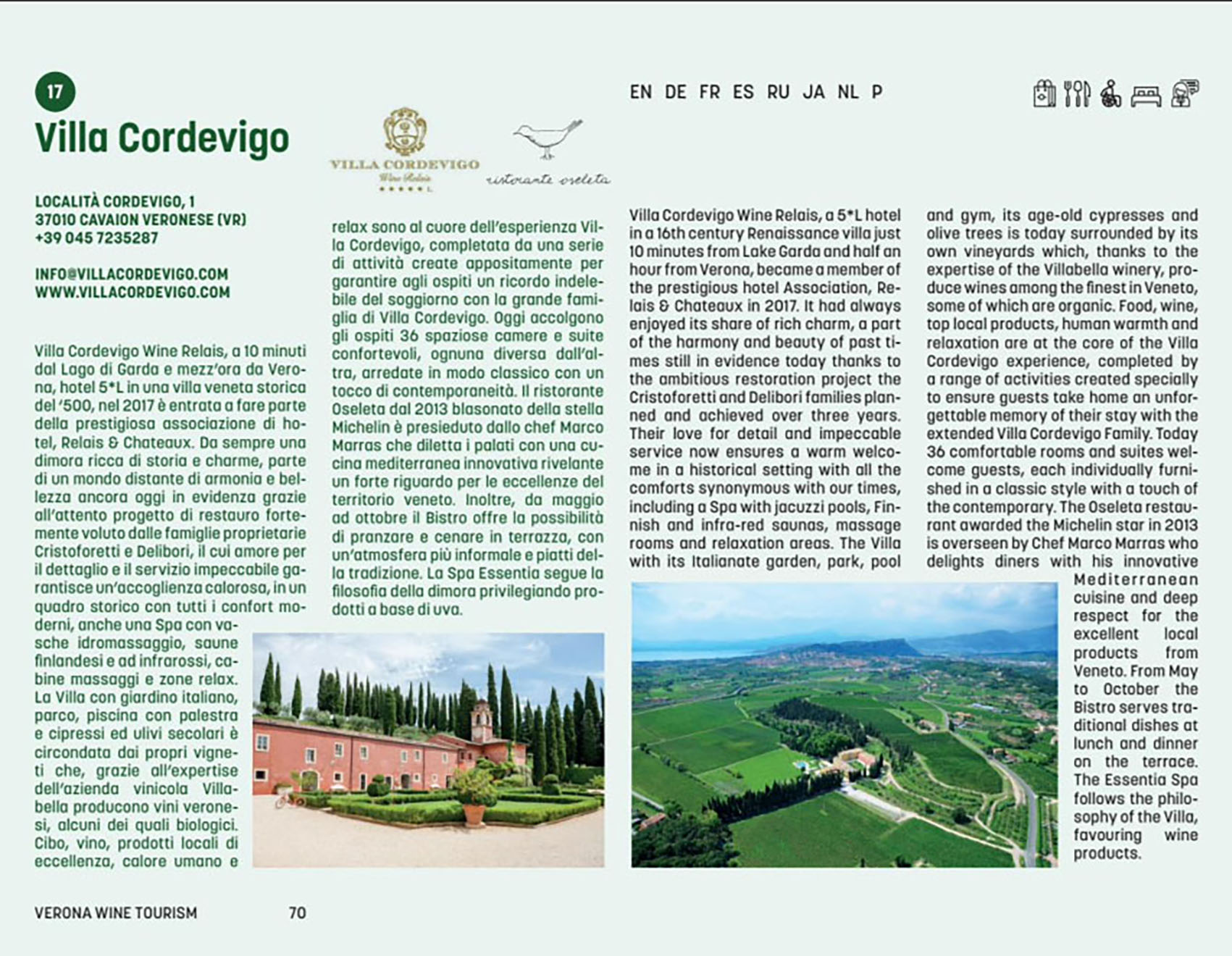 VILLA CORDEVIGO Wine Tourism